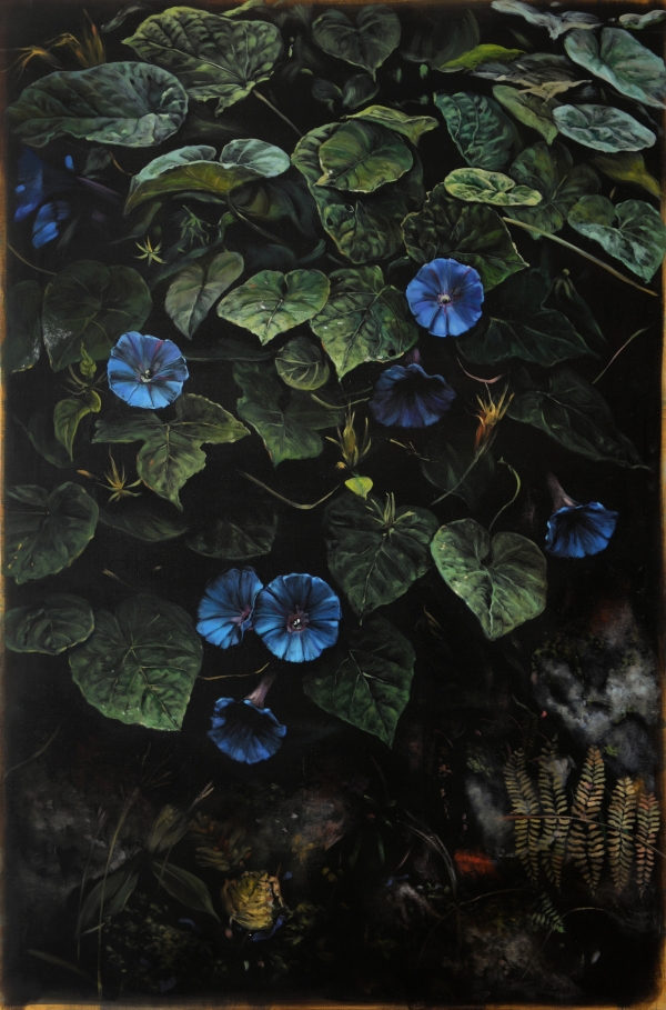 Morning glories, Oil, 120 x 180 cm