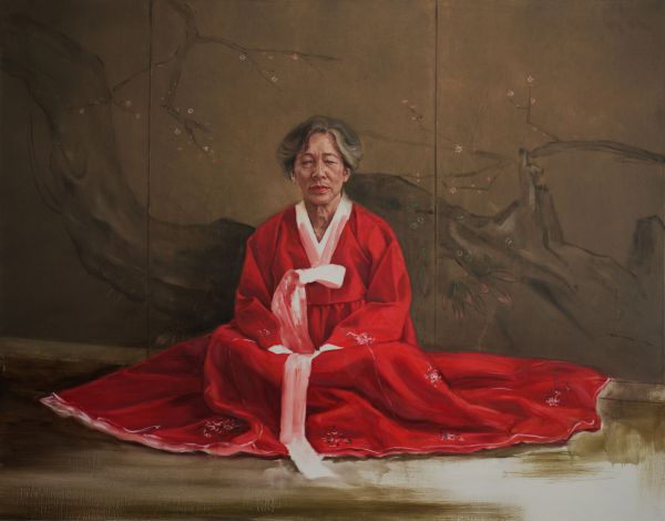 Ho-Za- Rot und Weiss, Oil, 160 x 125 cm