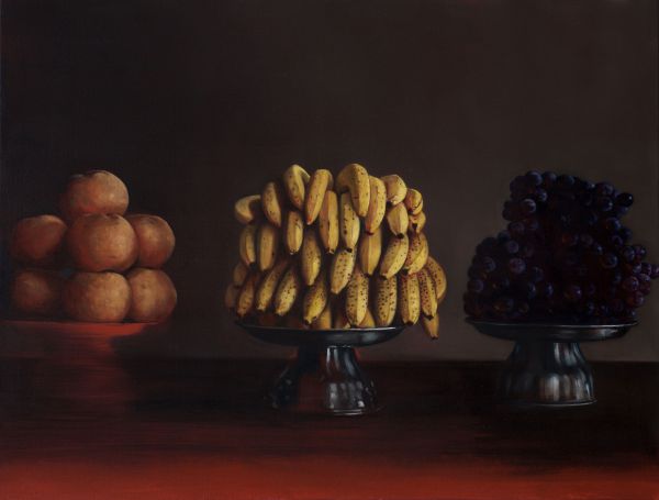 Pears, bananas and grapes, Oil, 125 x 90 cm