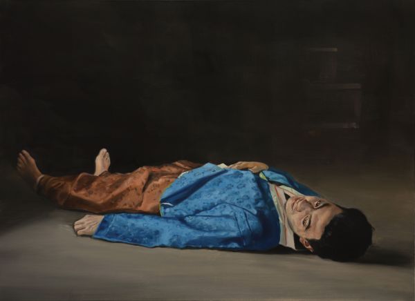 The dead man in blue, Oil, 110 x 80 cm